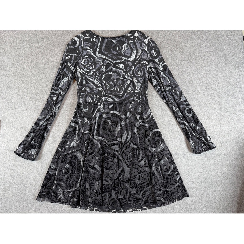 Romeo + Juliet Couture Dress Womens M Black Silver Burnout Velvet Excellent